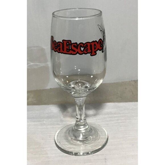 SeaEscape Cruise Goblet Collectible Glass Wine Glass 6" Tall - Picture 2 of 8